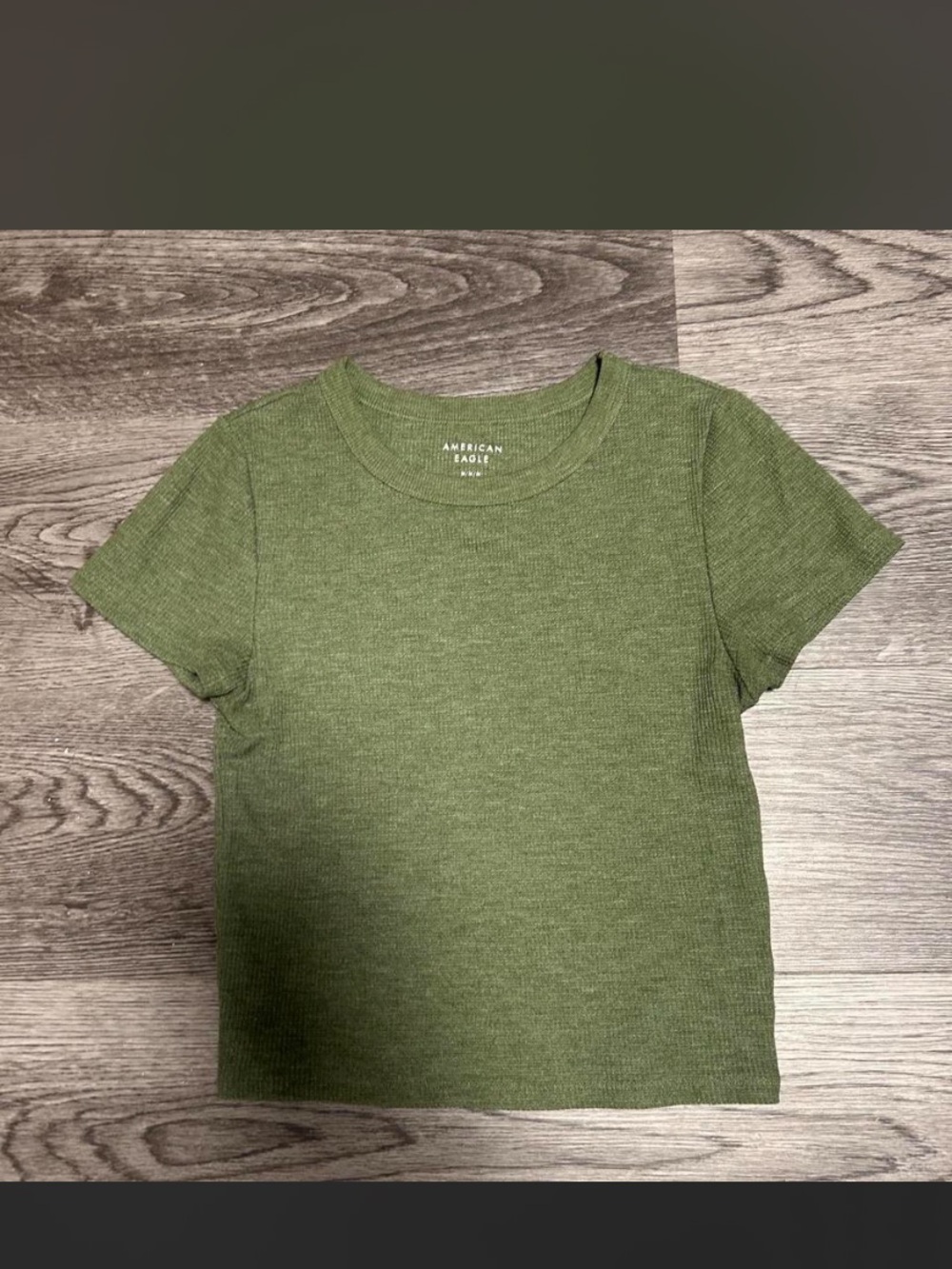 AE olive green waffle knit baby tee